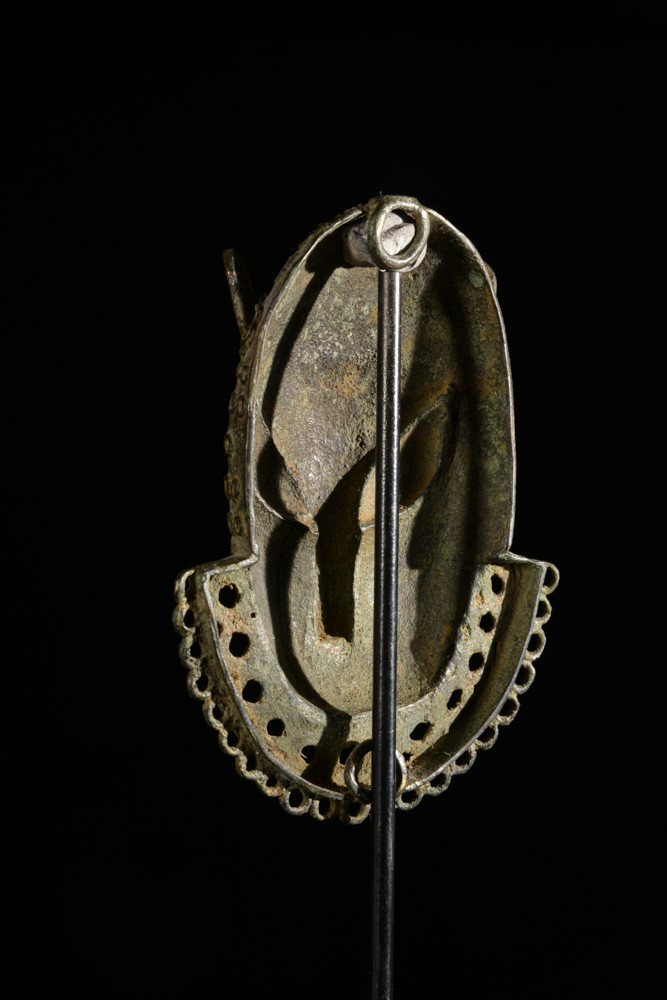 Masque de ceinture léopard en bronze - Bini - Benin Nigeria