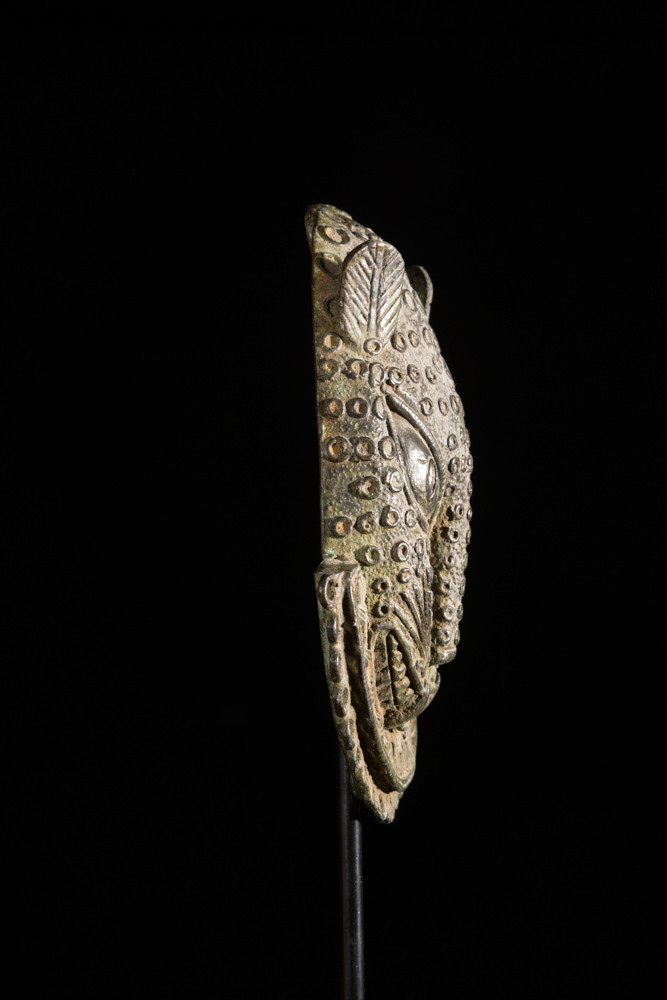 Masque de ceinture léopard en bronze - Bini - Benin Nigeria