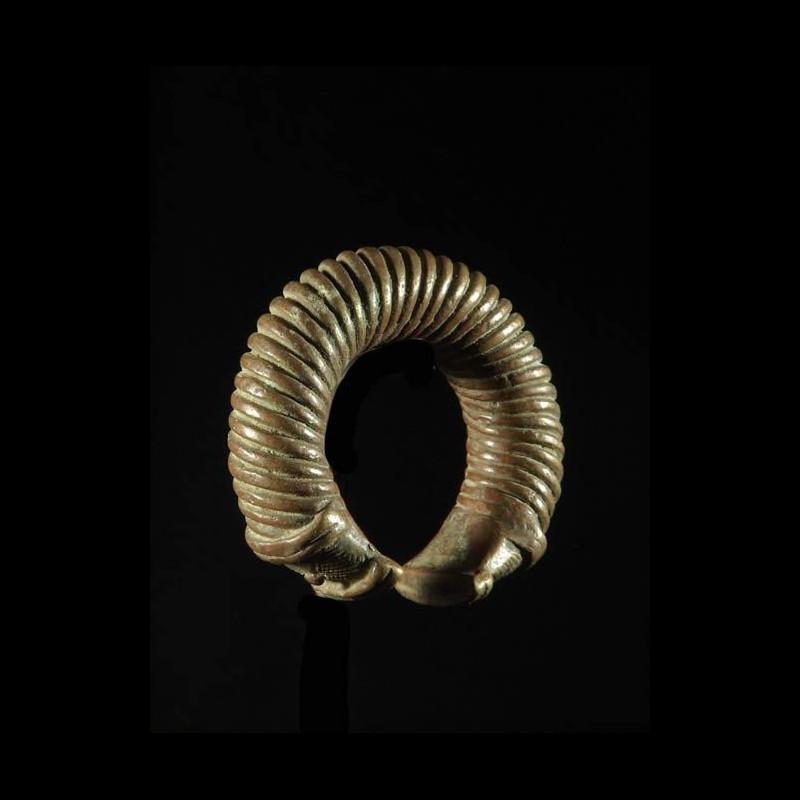 Bracelet monnaie en cuivre rouge massif torsade - Minchika - Nig
