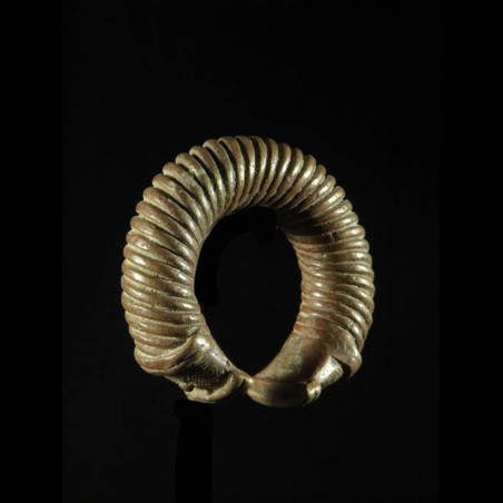 Bracelet monnaie en cuivre rouge massif torsade - Minchika - Nig