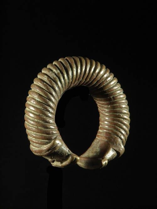 Bracelet monnaie en cuivre rouge massif torsade - Minchika - Nig