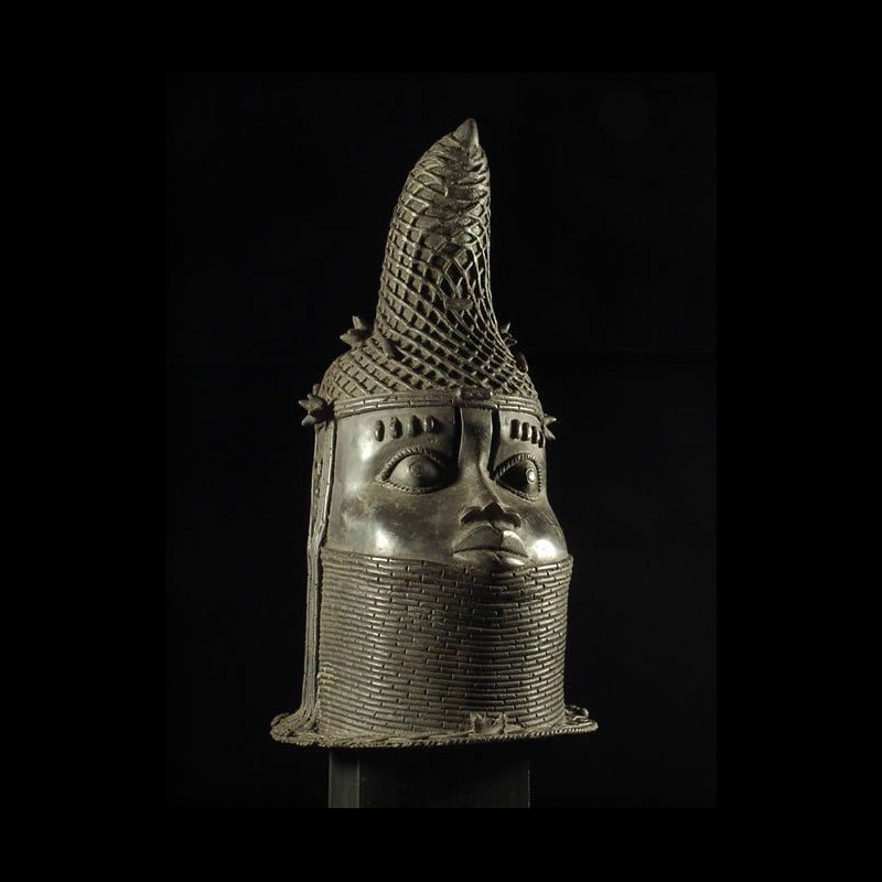 Tete commemorative de reine Bronze Ife - Bini Edo - Benin
