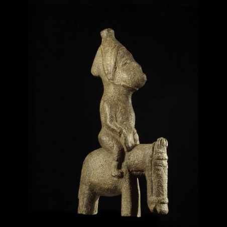 Cavalier et son cheval en pierre - Gurunsi / Nunuma - Burkina