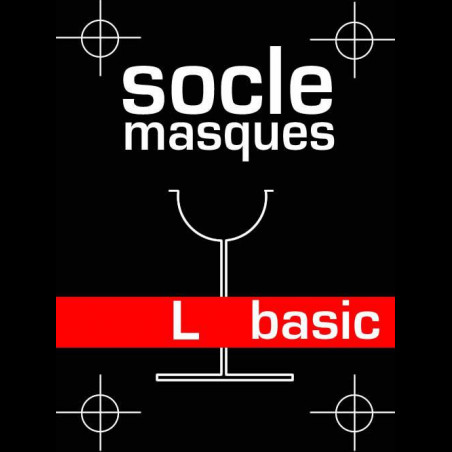 Socle masque basic en bois et acier - taille L