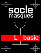 Socle masque basic en bois et acier - taille L
