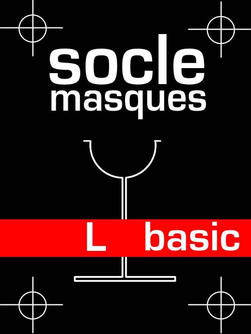 Socle masque basic en bois et acier - taille L