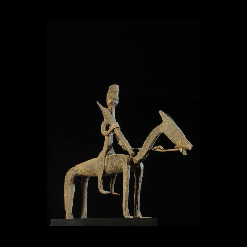 Cavalier en fer noir - Bambara - Mali - Fer noir africain