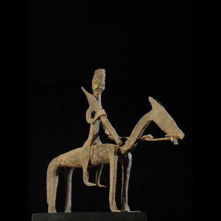 Cavalier en fer noir - Bambara - Mali - Fer noir africain