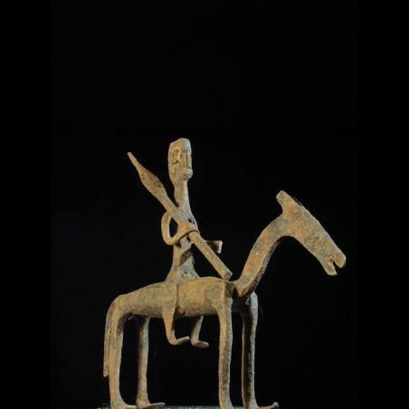 Cavalier en fer noir - Bambara - Mali - Fer noir africain