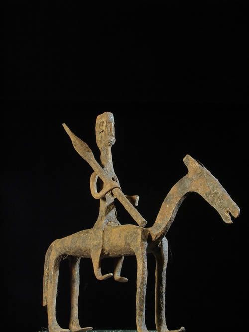 Cavalier en fer noir - Bambara - Mali - Fer noir africain