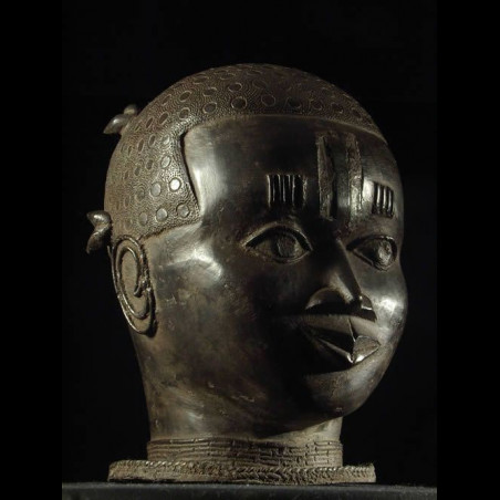 Tete commemorative Oba Bronze Ife - Bini Edo - Benin