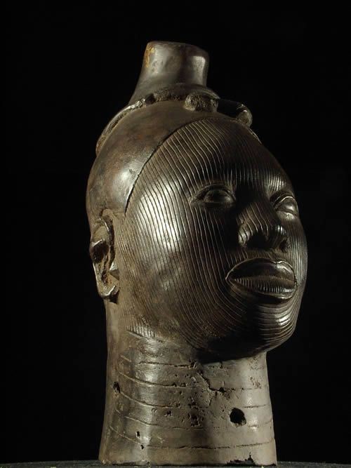 Tete commemorative Oba Bronze Ife - Bini Edo - Benin