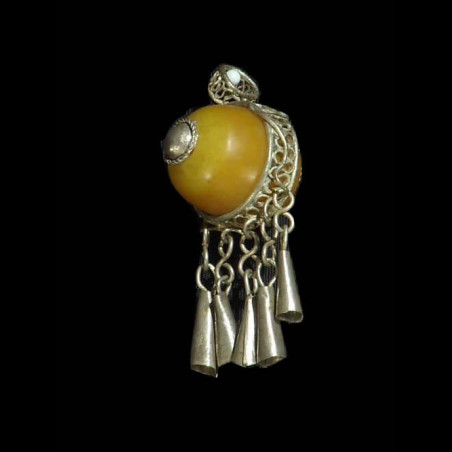 Pendentif Ambre et Metal - Amhara - Ethiopie - Colliers ethnique