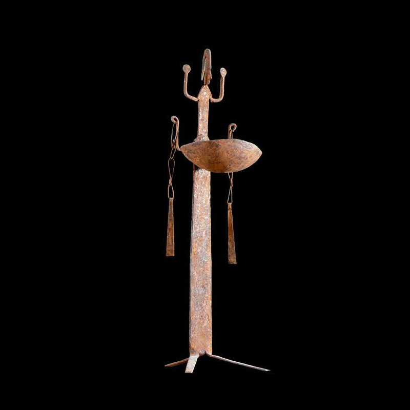 Lampe a huile - Ethnie Dogon - Mali - Fer noir africain
