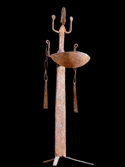 Lampe a huile - Ethnie Dogon - Mali - Fer noir africain