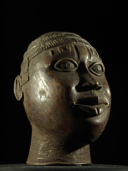 Tete commemorative Oba Bronze Ife - Bini Edo - Benin