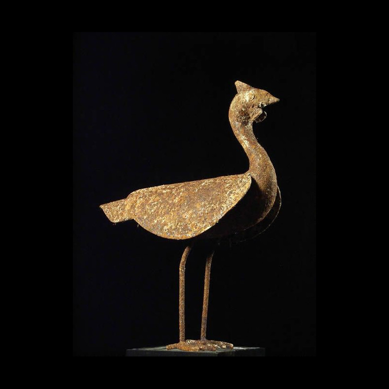 Statue funeraire pintade fer noir - Bambara - Mali - Art animali