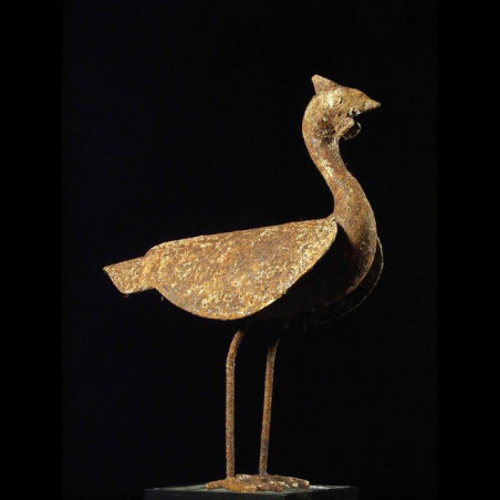 Statue funeraire pintade fer noir - Bambara - Mali - Art animali