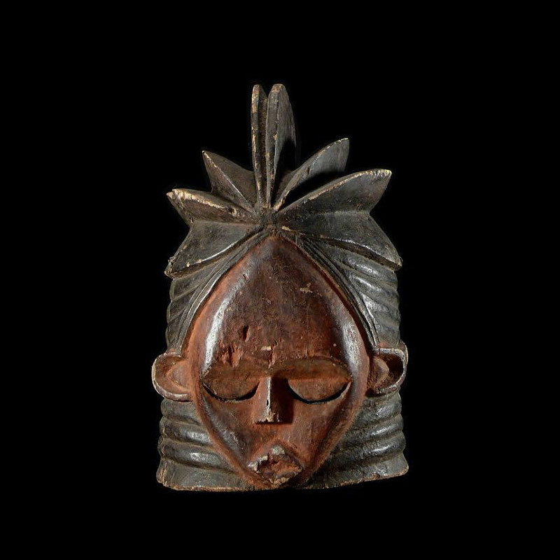Masque casque Sowei janiforme ancien - Sande - Mende - Sierra Le