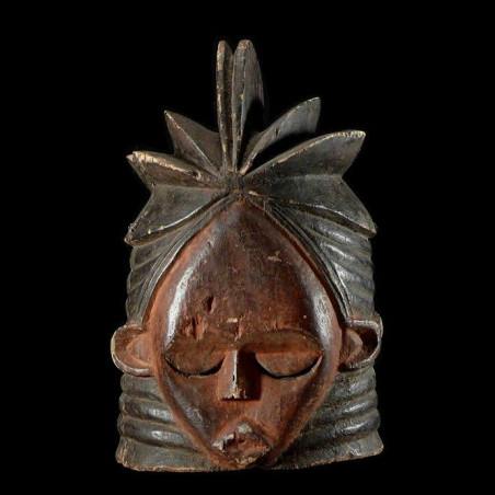 Masque casque Sowei janiforme ancien - Sande - Mende - Sierra Le
