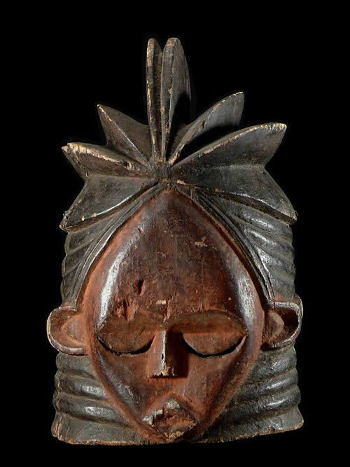Masque casque Sowei janiforme ancien - Sande - Mende - Sierra Le