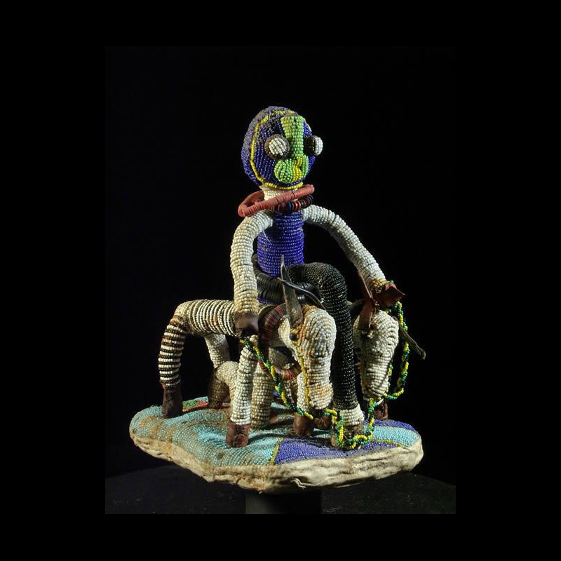 Scene cavaliere d’autel royal en perles - Yoruba - Nigeria