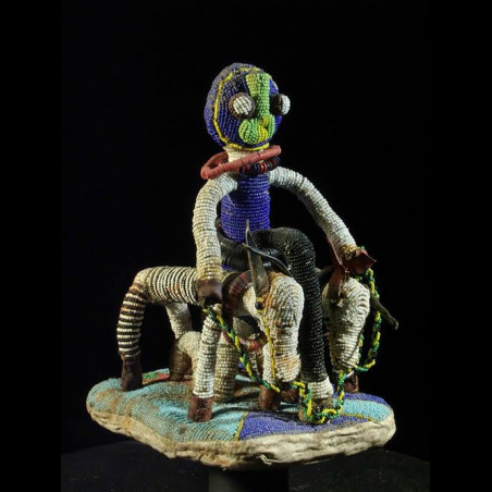 Scene cavaliere d’autel royal en perles - Yoruba - Nigeria