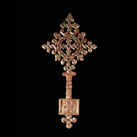 Croix personnelle Copte Maskal en bois - Amahara - Ethiopie