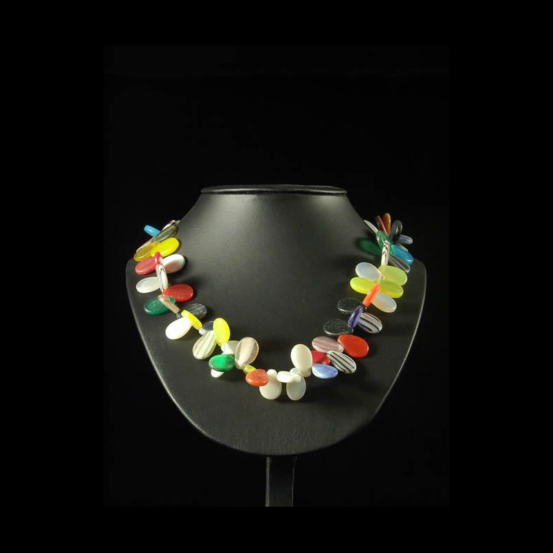 Monnaie primitive Prosser perles verre plates - Peul / Fulani -