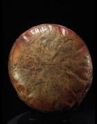 Coussin polychrome en cuir - Berbere - Maroc