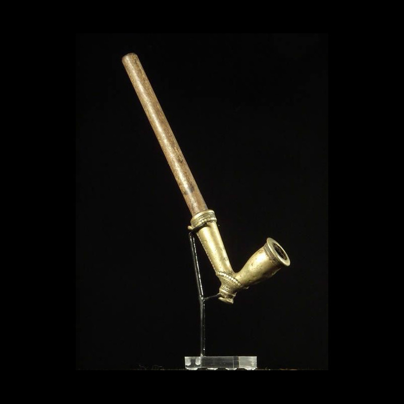 Pipe en laiton et bois - Kapsiki - Tchad / Cameroun