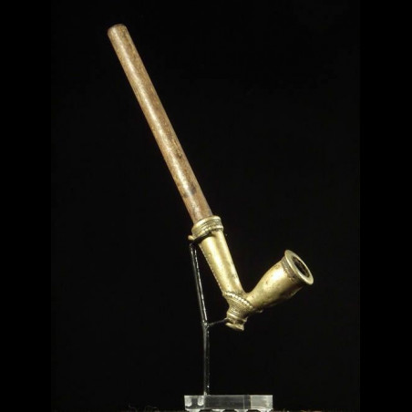 Pipe en laiton et bois - Kapsiki - Tchad / Cameroun