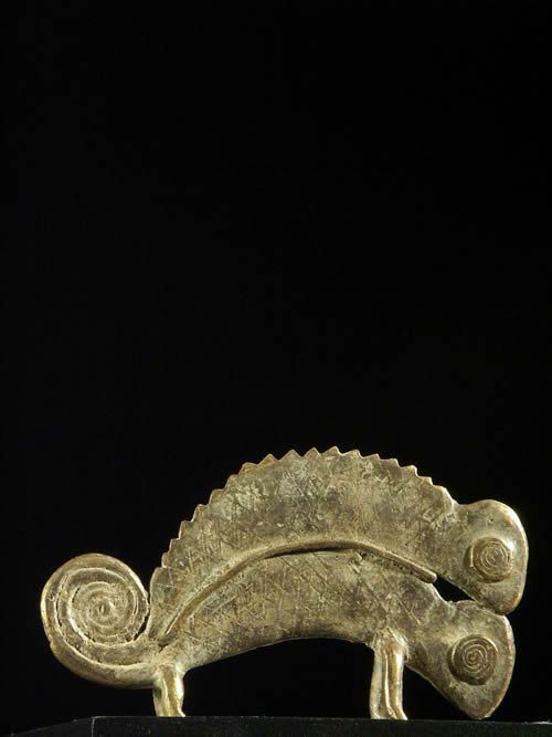 Figurine cameleon bronze - Gan - Burkina Faso