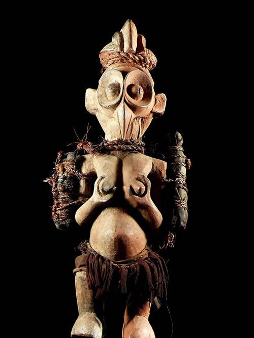 Statue Cultuelle Khosi janiforme - Yaka - RDC Zaire - Statue afr