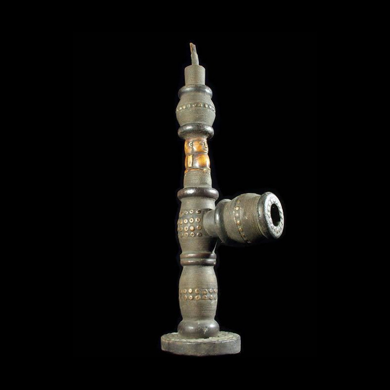 Pipe a tabac bois et Ivoire - Kongo - RDC Zaire - Objets usuels