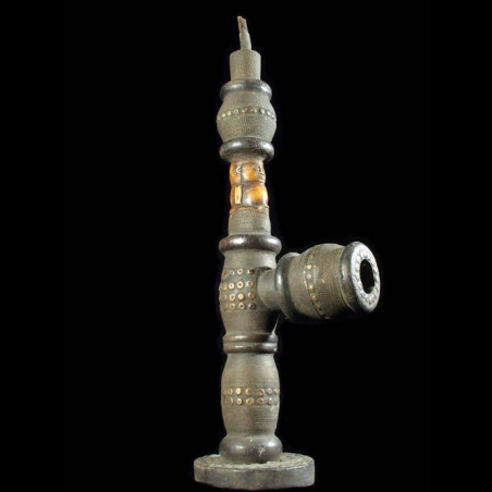 Pipe a tabac bois et Ivoire - Kongo - RDC Zaire - Objets usuels