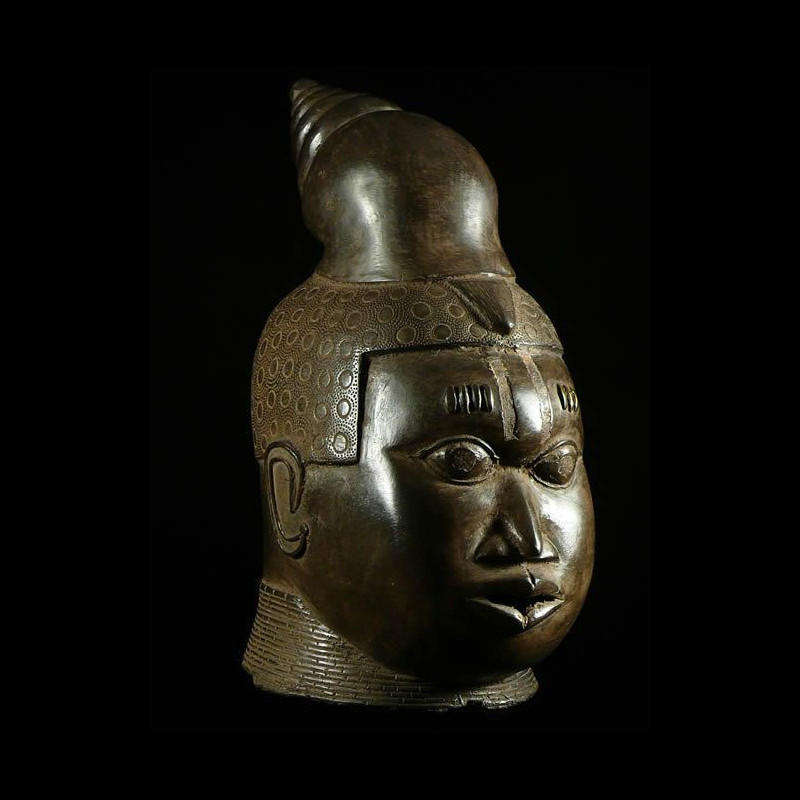 Tete commemorative moderne en Bronze - Bini Edo - Nigeria