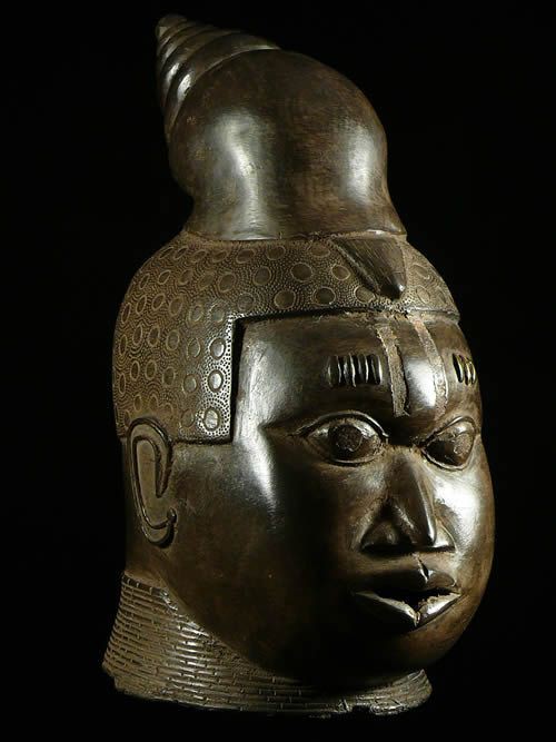 Tete commemorative moderne en Bronze - Bini Edo - Nigeria