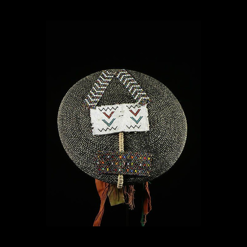 Coiffe Isicholo ancienne perlee - Zoulou - Afrique du sud - Zulu