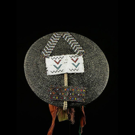 Coiffe Isicholo ancienne perlee - Zoulou - Afrique du sud - Zulu