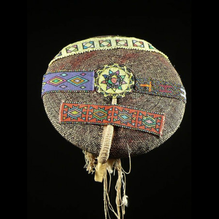 Coiffe Isicholo ancienne perlee - Zoulou - Afrique du sud - Zulu