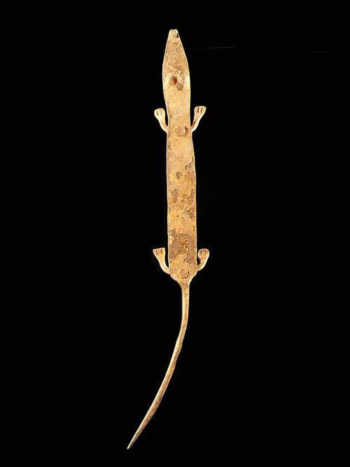 Cameleon en fer noir - Lobi - Burkina Faso