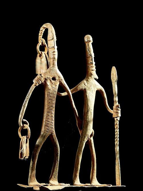 Couple en fer noir - Bambara - Mali - Fer noir africain
