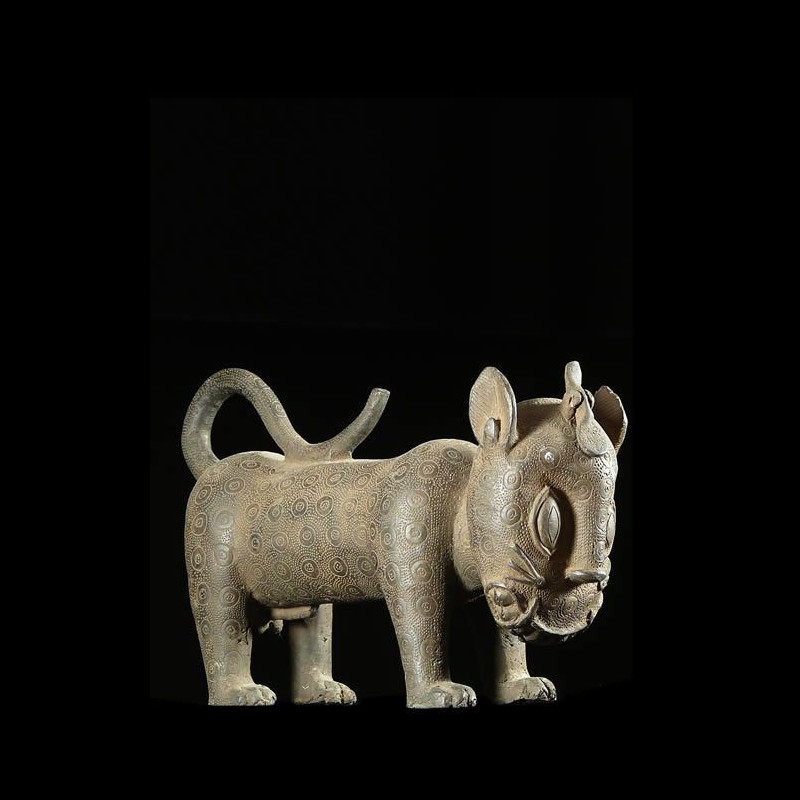 Leopard Royal Aquamanille - Bini Edo - Bronzes du Benin