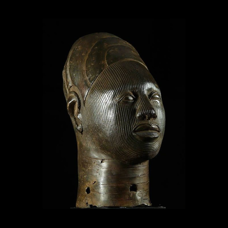 Tete commemorative Oba Bronze Ife - Bini Edo - Benin