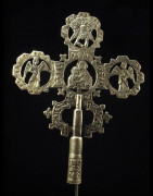 Croix processionnelle Copte Maskal avec socle - Oromo / Amhara