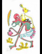 Dessin au Crayon - George Lilanga - Makonde