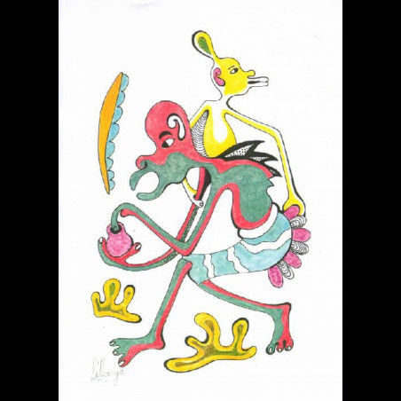 Dessin au Crayon - George Lilanga - Makonde