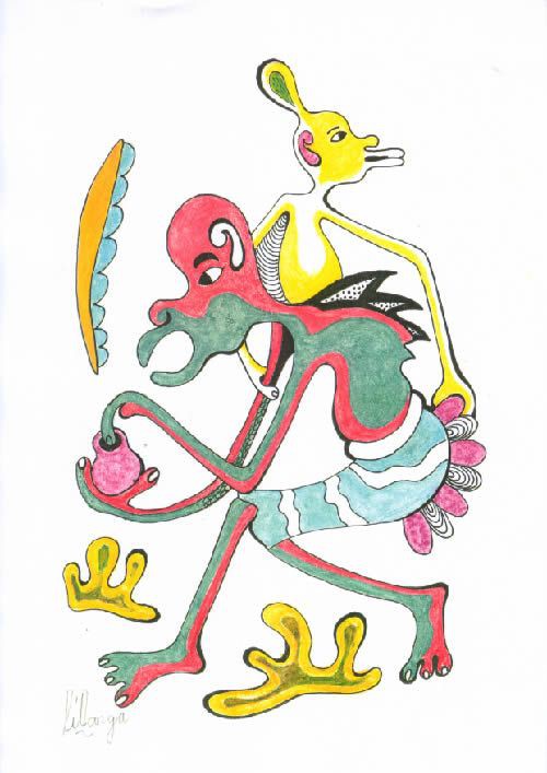 Dessin au Crayon - George Lilanga - Makonde
