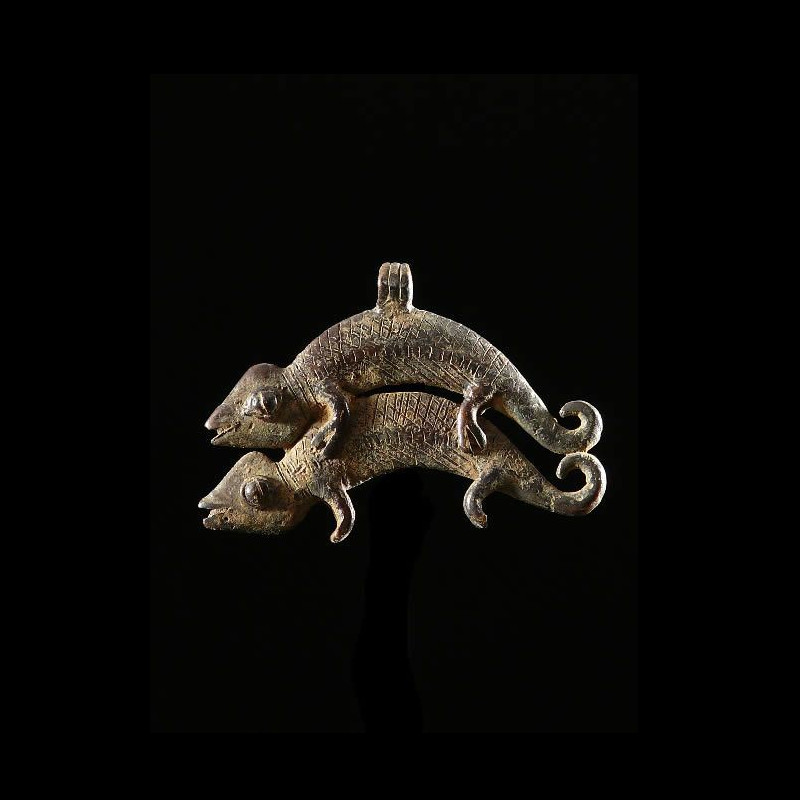 Pendentif double cameleon Debira - Gan - Burkina Faso
